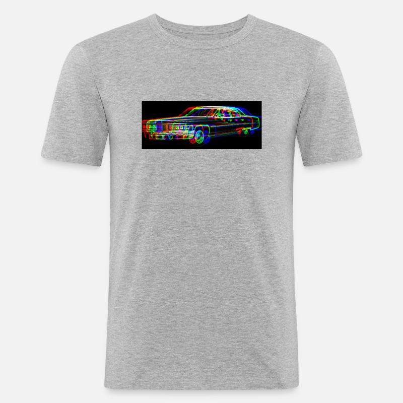 farbenfrohes verschwommenes Auto - Männer Slim Fit T-Shirt - Grau meliert