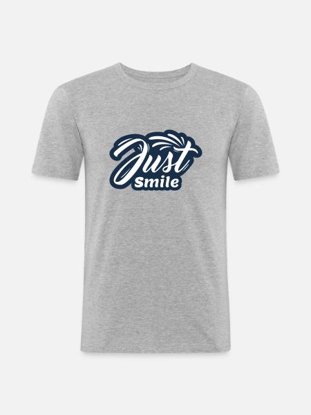 Just Smile - Men's Slim Fit T-Shirt - heather grey