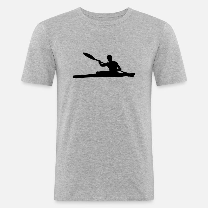 kanu_kinder_02 - Männer Slim Fit T-Shirt - Grau meliert