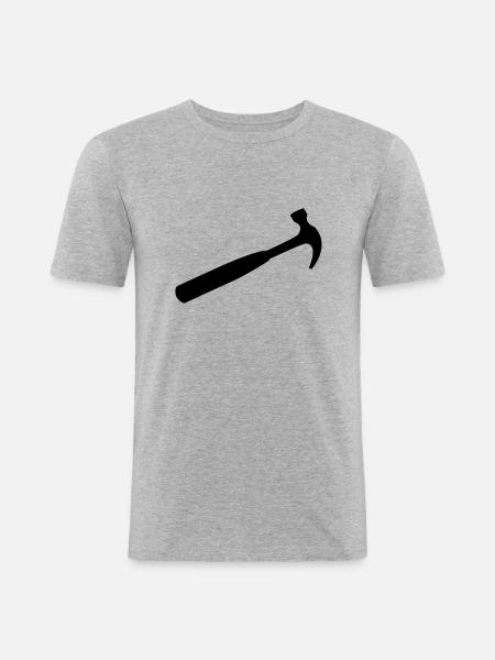 marteau - T-shirt près du corps Homme - gris chiné