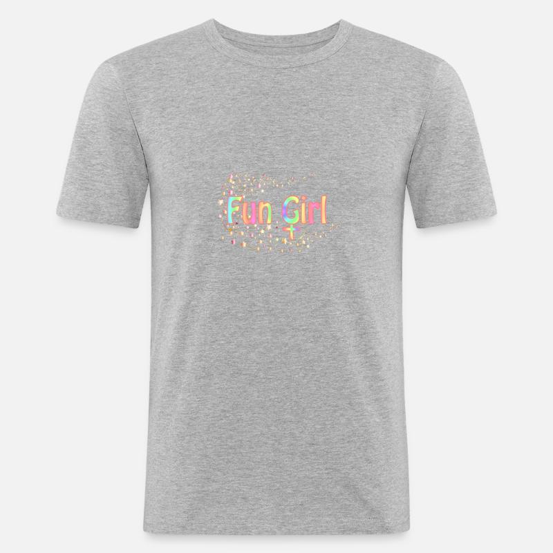 Lustiges Mädchen - Männer Slim Fit T-Shirt - Grau meliert