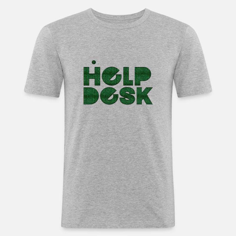 Helpdesk IT-Support-Geek Computer-Computer-Geek - Männer Slim Fit T-Shirt - Grau meliert