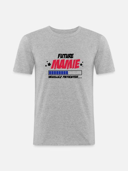 future mamie - T-shirt près du corps Homme - gris chiné