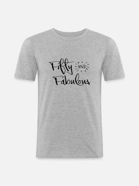 2541614 134099010 50th birthday - Men's Slim Fit T-Shirt - heather grey