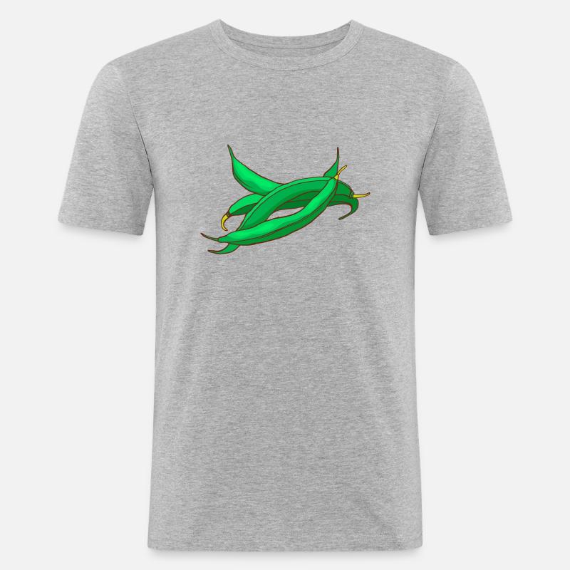 Bohnen Wachsbohnen Brechbohnen - Männer Slim Fit T-Shirt - Grau meliert