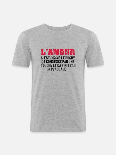 rugby - Men's Slim Fit T-Shirt - heather grey