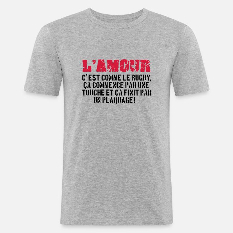 rugby - Men's Slim Fit T-Shirt - heather grey