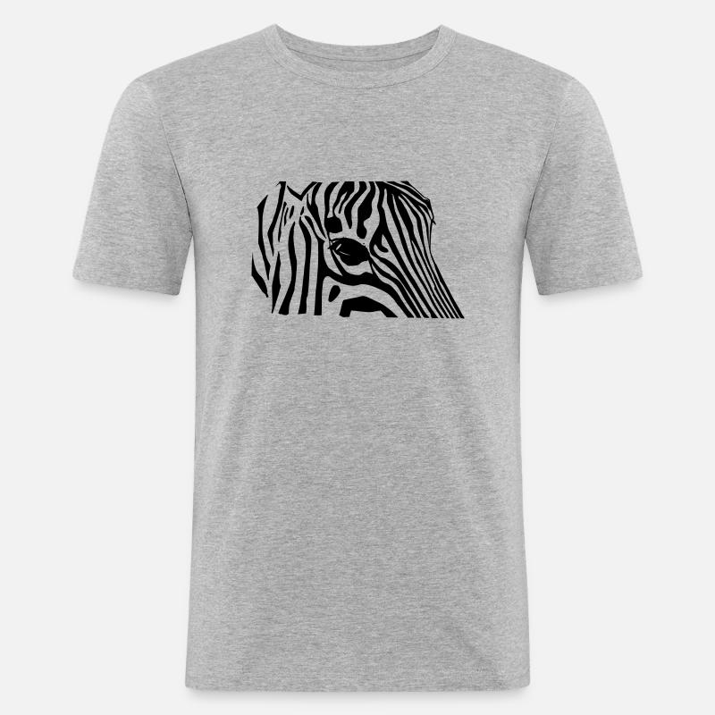 Zebra - Männer Slim Fit T-Shirt - Grau meliert