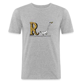 Rente - Männer Slim Fit T-Shirt - Grau meliert - Vorne - Nik (191cm)