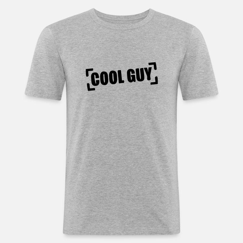 cool_guy_stamp_a1 - Männer Slim Fit T-Shirt - Grau meliert