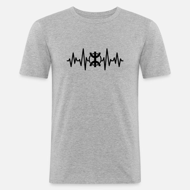 Ich liebe Z imazighen - Männer Slim Fit T-Shirt - Grau meliert