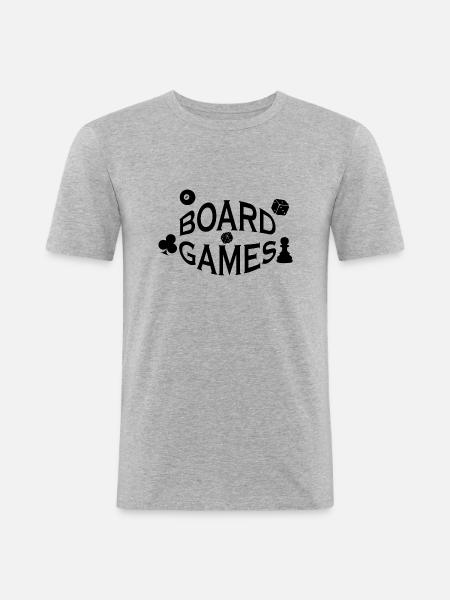 Boardgame Chess Backgammon Game Night - Men's Slim Fit T-Shirt - heather grey