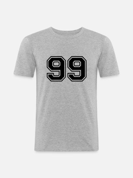 99 - Männer Slim Fit T-Shirt - Grau meliert