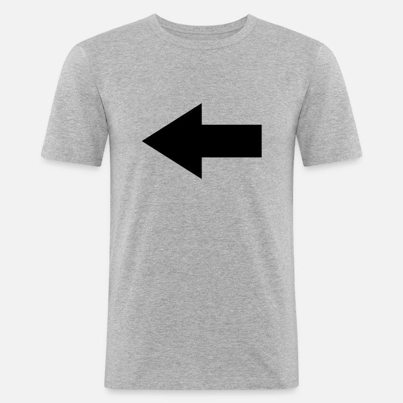 Pfeil links - Männer Slim Fit T-Shirt - Grau meliert