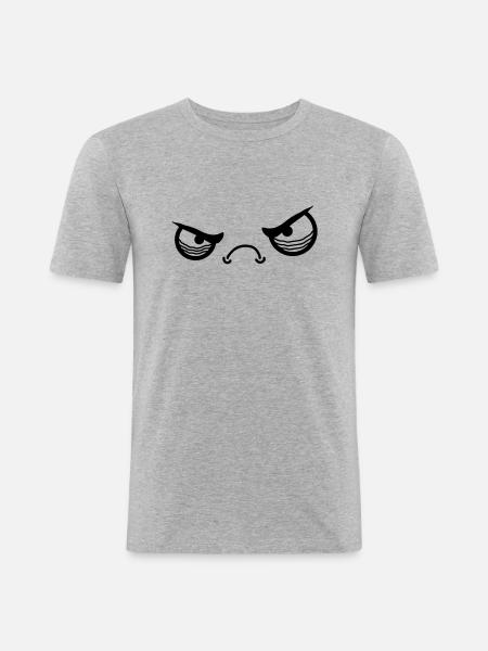Angry Face - Men's Slim Fit T-Shirt - heather grey