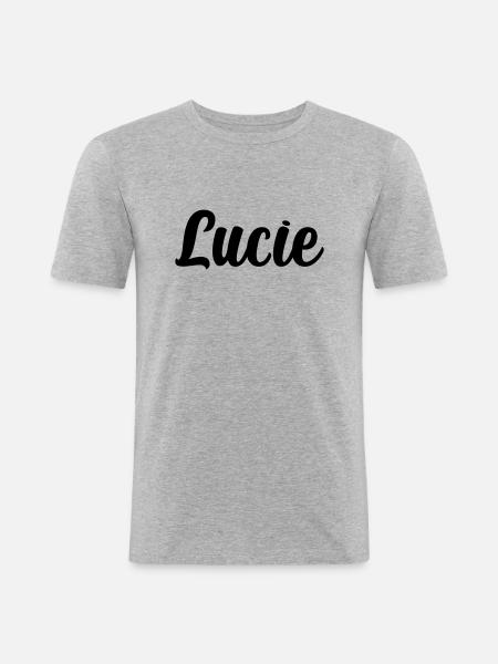 Lucie - Männer Slim Fit T-Shirt - Grau meliert