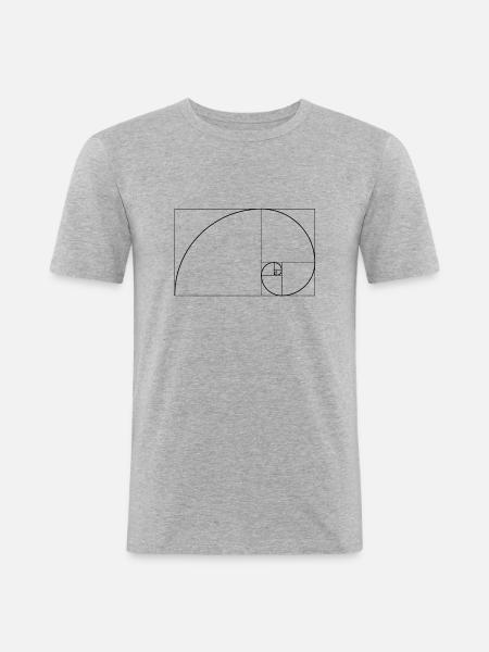 Lehre des Goldenen Schnitts - Männer Slim Fit T-Shirt - Grau meliert