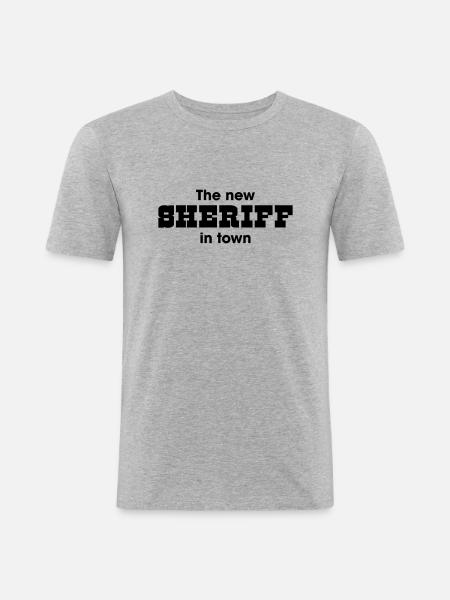 the new Sheriff in town - Men's Slim Fit T-Shirt - heather grey