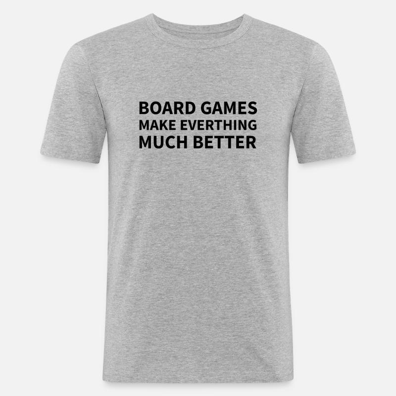Boardgame Chess Backgammon Game Night - Men's Slim Fit T-Shirt - heather grey