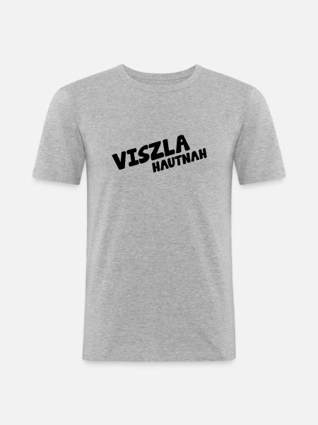 Vizsla hautnah - Männer Slim Fit T-Shirt - Grau meliert