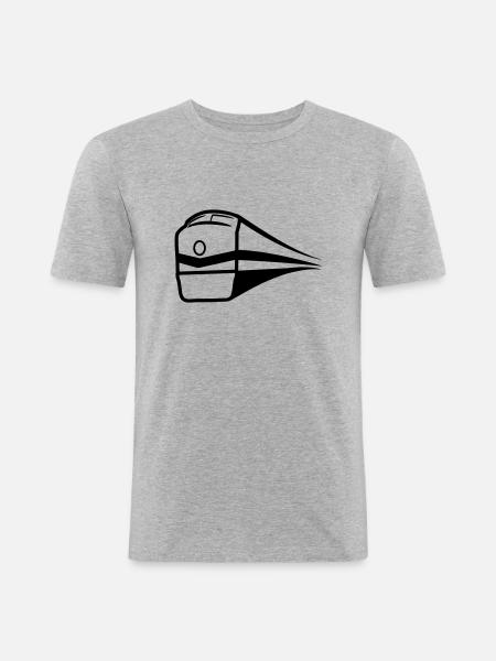 Train railway - Men's Slim Fit T-Shirt - heather grey