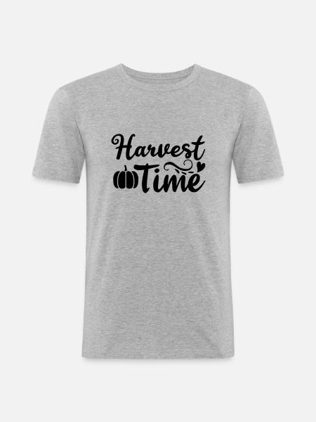 10 harvest time - Men's Slim Fit T-Shirt - heather grey