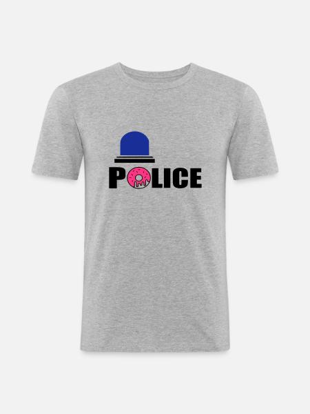 police d - Men's Slim Fit T-Shirt - heather grey