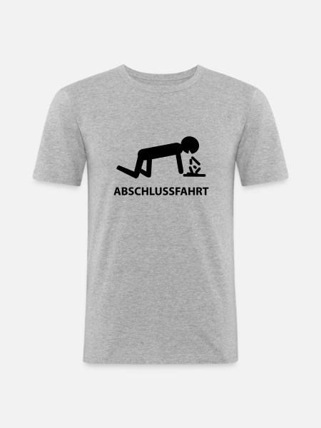 abschlussfahrt - Männer Slim Fit T-Shirt - Grau meliert