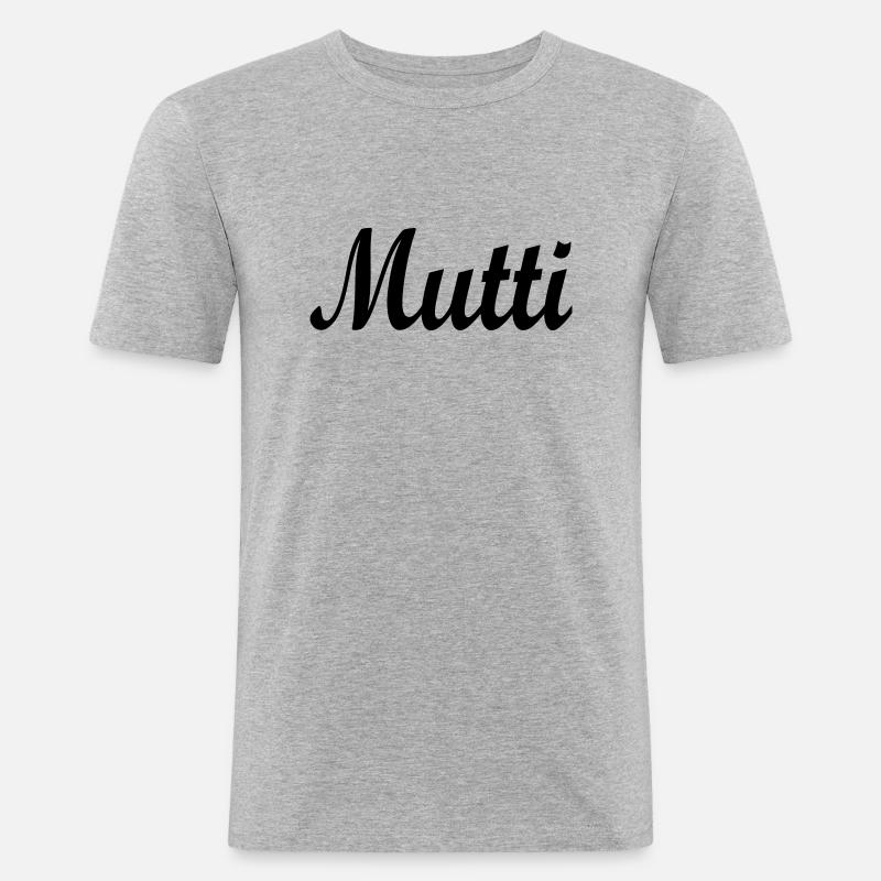 mutti - Männer Slim Fit T-Shirt - Grau meliert
