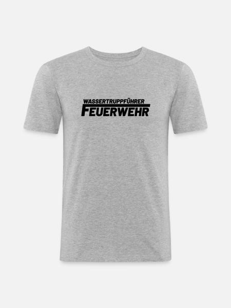 Wassertruppführer Freiwillige Feuerwehr - Männer Slim Fit T-Shirt - Grau meliert