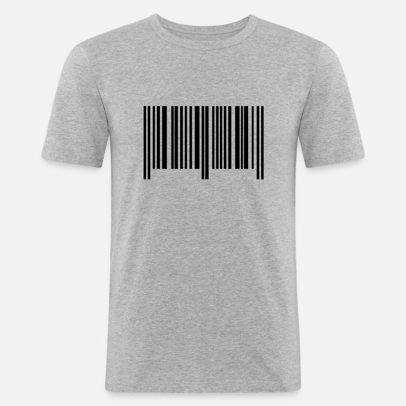 barcode symbol - Männer Slim Fit T-Shirt - Grau meliert