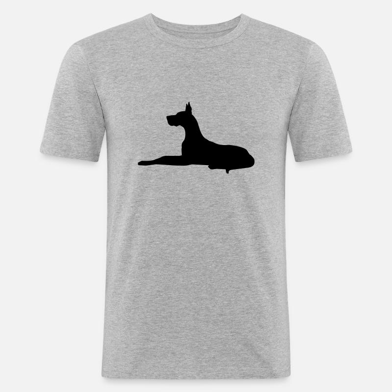 dobermann - Männer Slim Fit T-Shirt - Grau meliert