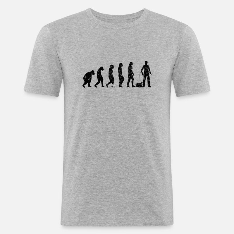 Handwerk Evolution Handwerker Werkzeug Elektronik - Männer Slim Fit T-Shirt - Grau meliert