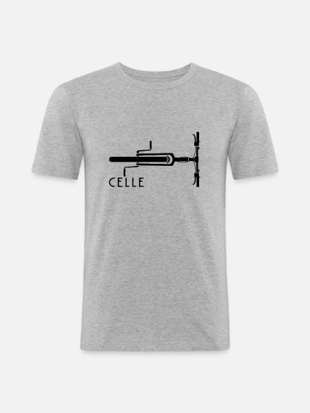 Fahrrad Celle - Männer Slim Fit T-Shirt - Grau meliert