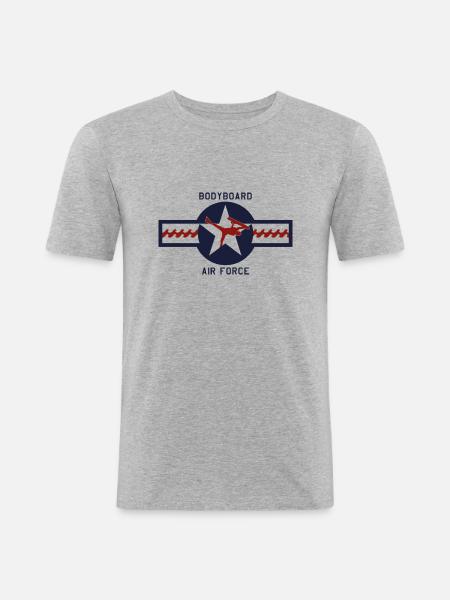 Bodyboard Luftwaffe - Männer Slim Fit T-Shirt - Grau meliert