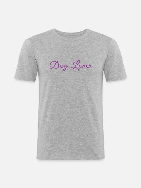 Dog Lover - Männer Slim Fit T-Shirt - Grau meliert