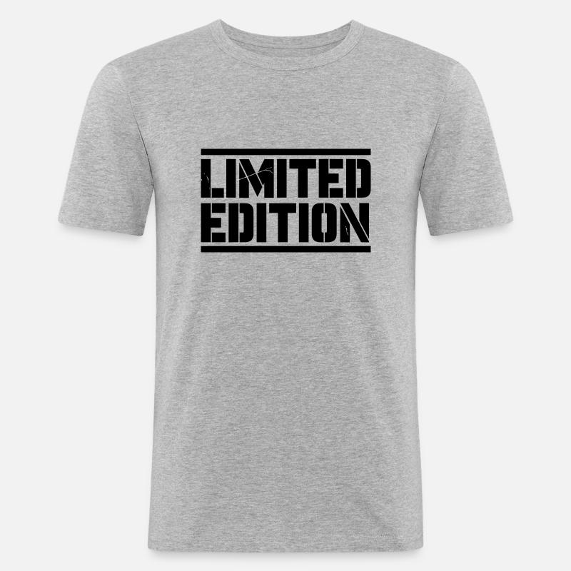 limited edition - Männer Slim Fit T-Shirt - Grau meliert