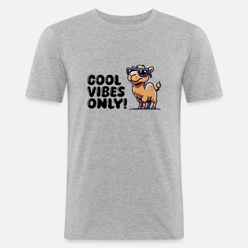 kamel comic sonnenbrille cool - Männer Slim Fit T-Shirt - Grau meliert