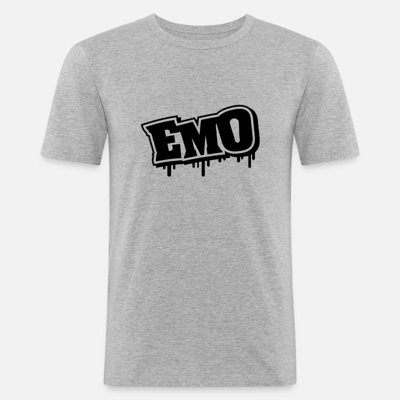 emo_graffiti_se1 - Männer Slim Fit T-Shirt - Grau meliert