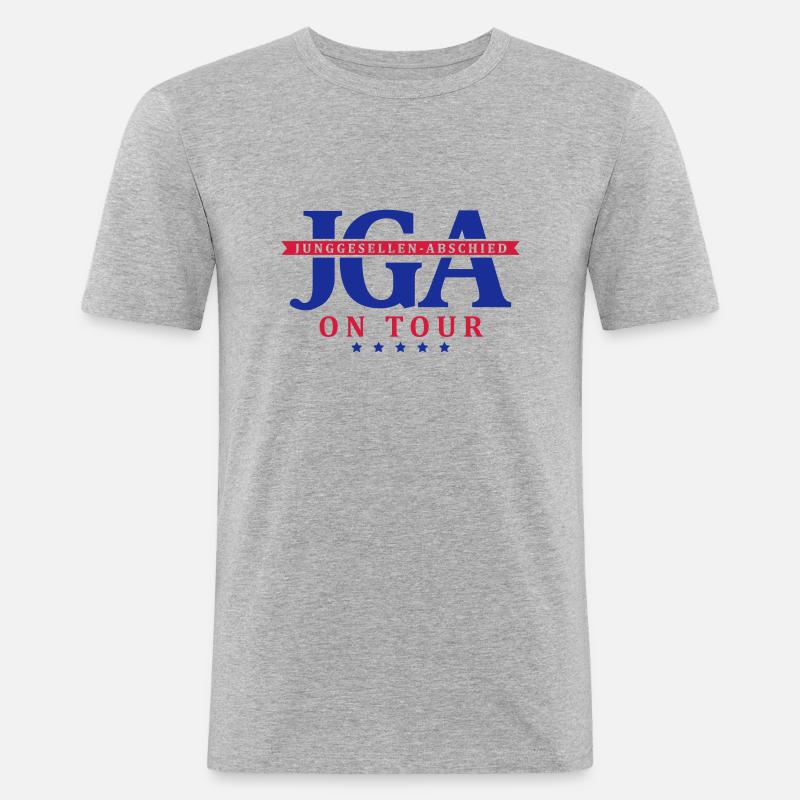 jga_on_tour_1f2 - Männer Slim Fit T-Shirt - Grau meliert