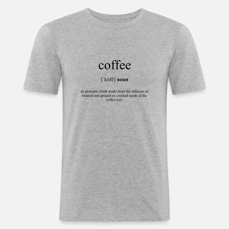 Coffee (Kaffee) Definition Dictionary - Männer Slim Fit T-Shirt - Grau meliert