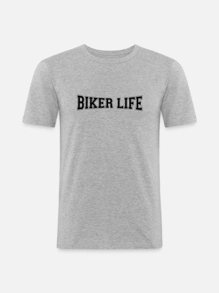 Biker Life - Männer Slim Fit T-Shirt - Grau meliert