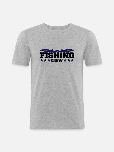 fishing_crew2 - T-shirt près du corps Homme - gris chiné
