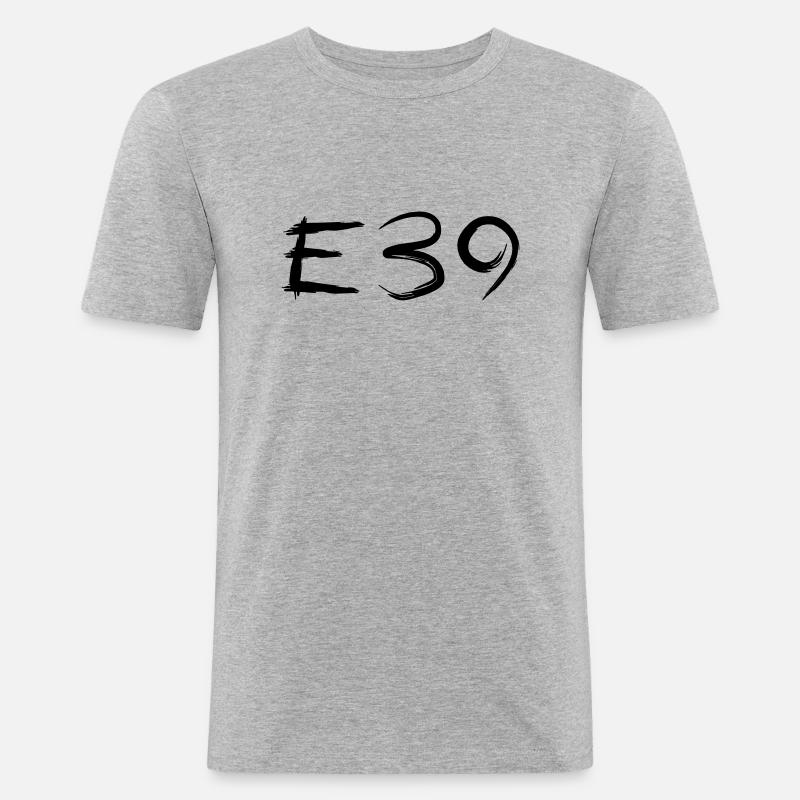 E39 Kaligraphie Art - Männer Slim Fit T-Shirt - Grau meliert