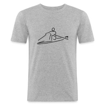 rowing - Men's Slim Fit T-Shirt - heather grey - Front - Nik (191cm)