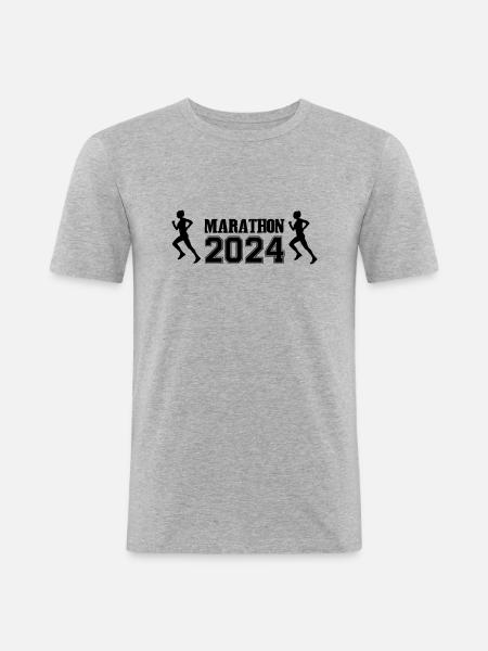 Marathon 2024 Woman - Men's Slim Fit T-Shirt - heather grey