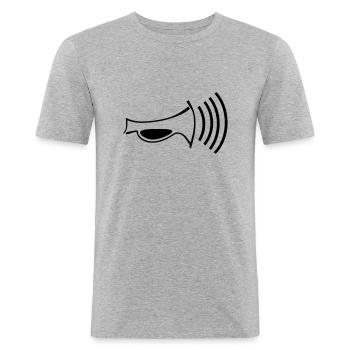 Hupe A1 - Männer Slim Fit T-Shirt - Grau meliert - Vorne - Nik (191cm)