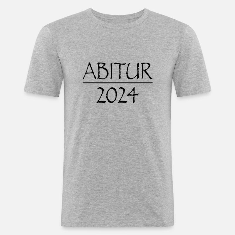 Abitur Abi 2024 Geschenkidee - Männer Slim Fit T-Shirt - Grau meliert