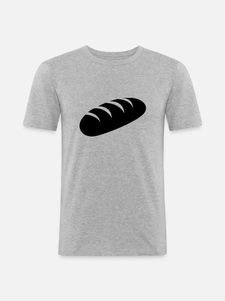 Brotlaib - Männer Slim Fit T-Shirt - Grau meliert