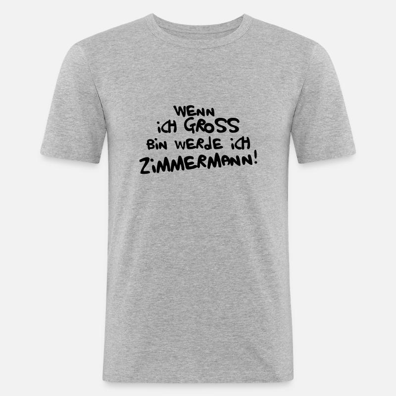 Ich werde Zimmermann - Männer Slim Fit T-Shirt - Grau meliert